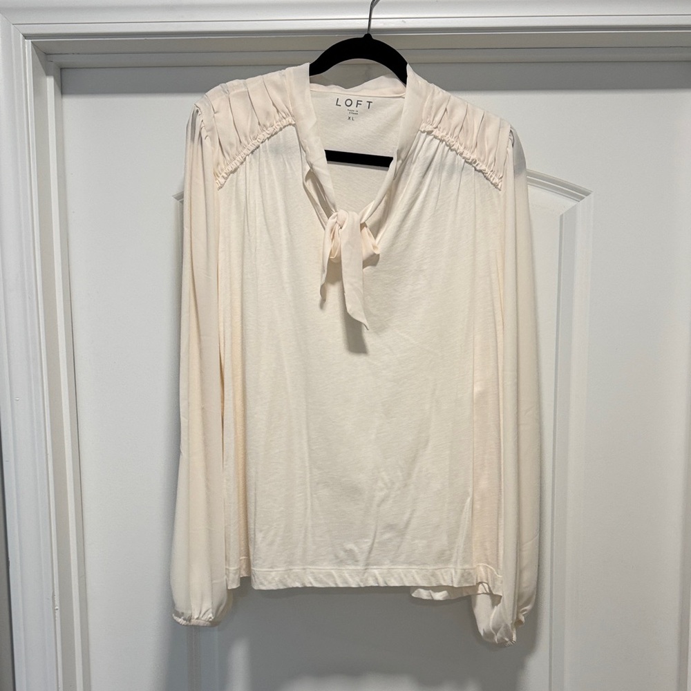 LOFT Mixed Media Blouse NWT